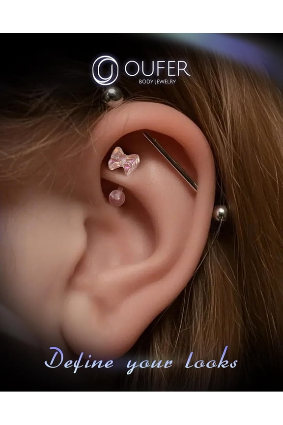 GHRTGR-3PCS Rook Piercing Jewelry, Plastic Piercings for Surgery, Clear Eyebrow Piercing Jewelry, 16G Eyebrow Rings, Clear Plastic Tragus Daith Rook Earrings for Work