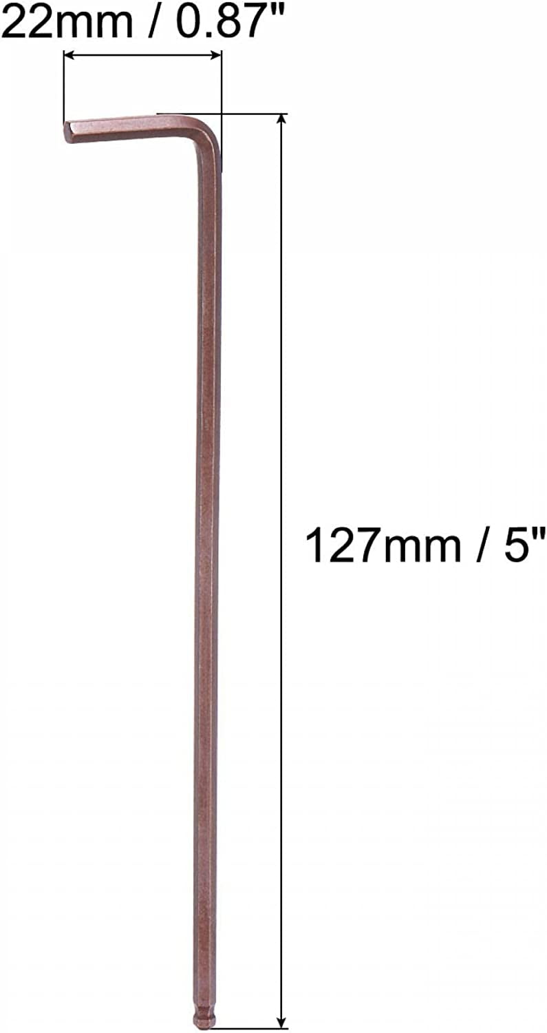 Sourcing Map 1/8" Hex Key Wrench, L Shaped Long Arm CR-V - View #3