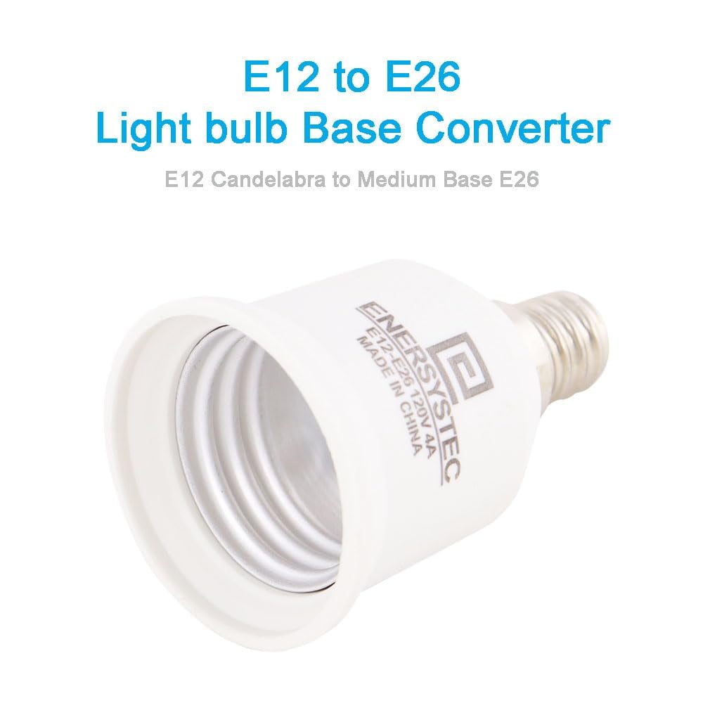 GHRTGR-(4 Pack) Candelabra Screw Base E12 to E26 Light Socket Adapter ...