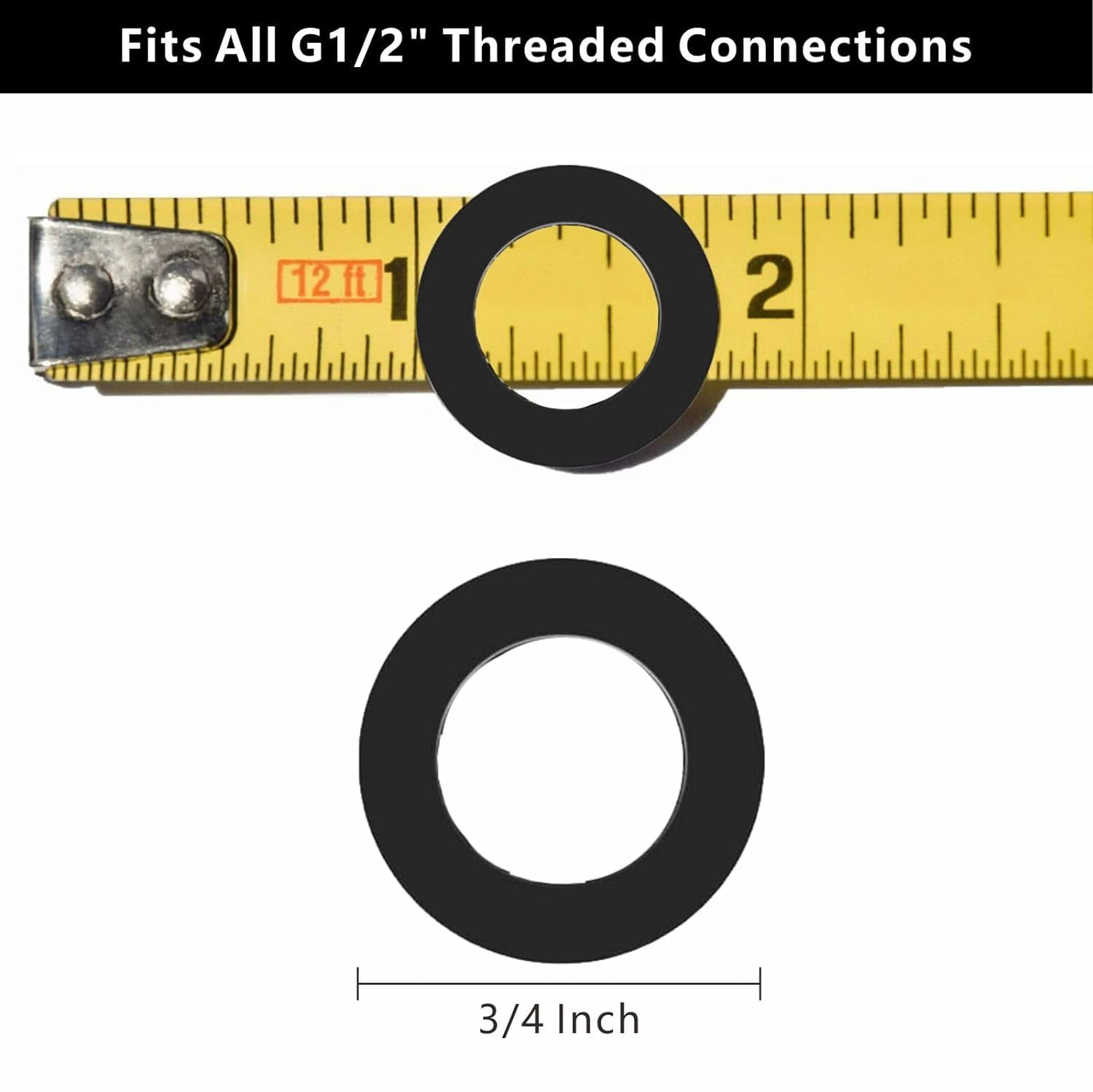 GHRTGR-4 Pack Shower Head Gasket, 3/4" Rubber Washer for 1/2" Fixed ...
