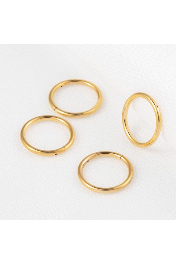 GHRTGR-4Pcs 16G 18G 20G Surgical-Steel-Piercing-Ring-Nose-Rings-Hinged-Hoop-Earrings,6mm 8mm 10mm 12mm Seamless Stainless Steel Clicker Eyebrow Septum Piercing Hoop,Sliver Black Gold Rose Gold Rainbo