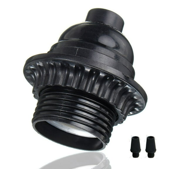 GHRTGR-6 Pack Lamp Socket Replacement, Phenolic Medium Base Light Socket, E26 Screw Bulbs Edison Retro Pendant Lamp Holder, Lampshade Ring, 1/8 IP Thread Cap (Lamp Socket Keyless)