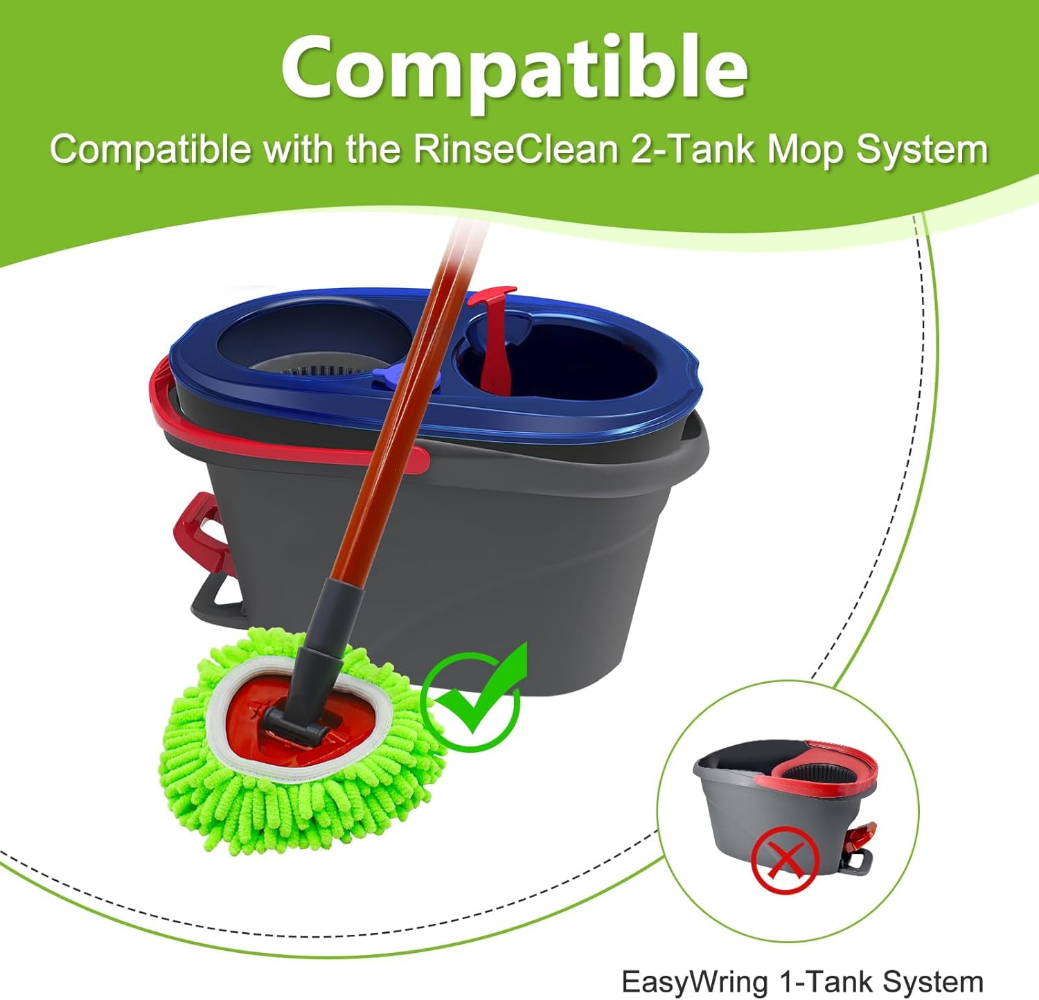 GHRTGR-6 Pack Mop Replace Heads Mop Heads Replacements for O-Cedar ...