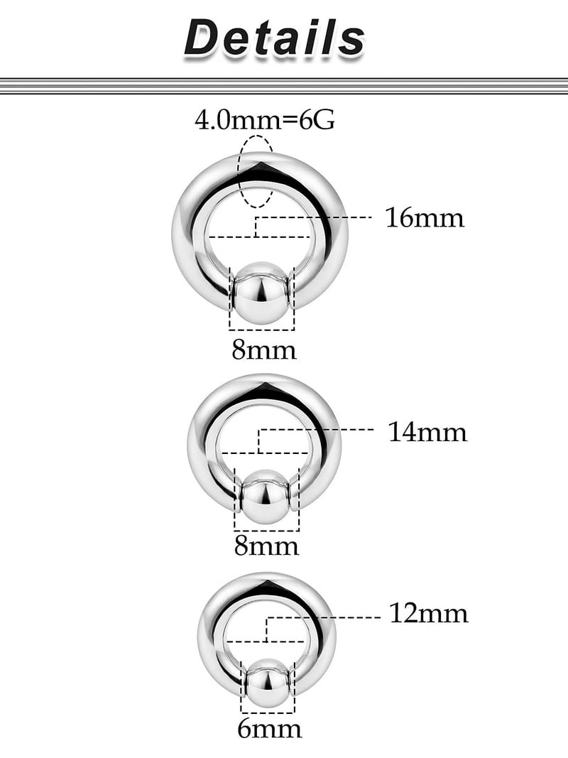 GHRTGR-6G 8G 12G 14G 16G Septum Ear Earrings Gauges Stretching