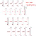 thumbnail image 2 of 20pc Clear Acrylic Flexible Shaft Lip Monroe Labret Retainers – 16G 3/8 2 of 3