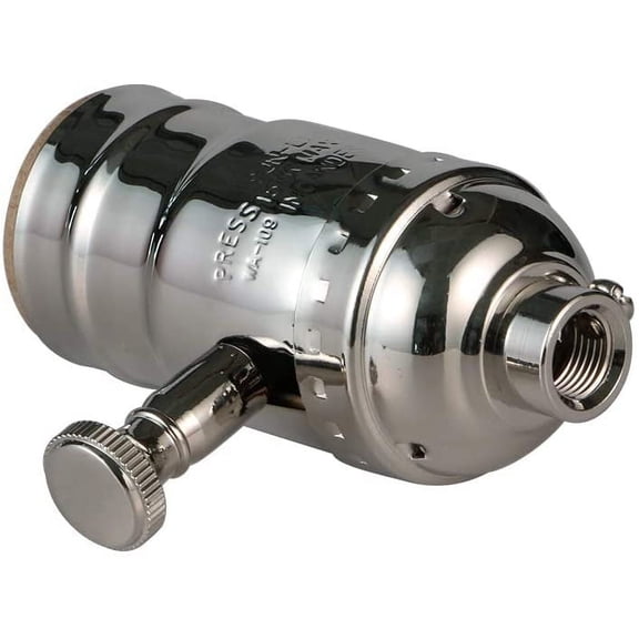 GHRTGR-Antique Full Range Dimmer Socket Incandescent Lamp Holder Vintage Edison Pendant Light Socket E26 150 Watt 120 Volt (Silver-1Pack)