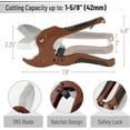 thumbnail image 2 of Heavy Duty Ratcheting PVC Pipe Tube Cutter – Cuts Up To 1-5/8" (42mm) – Metal Handle 2 of 4
