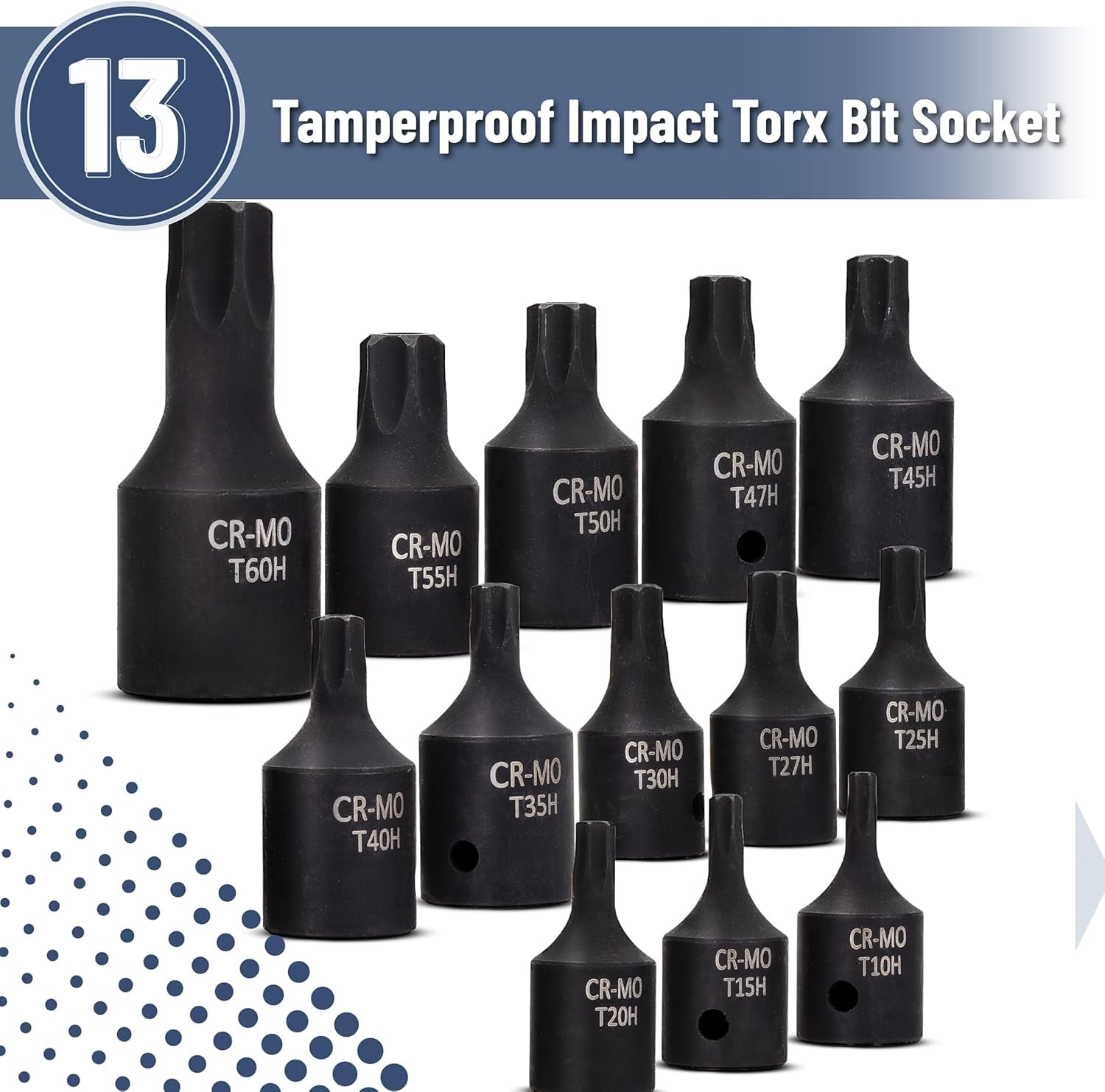 Bates Tamper Proof Torx Bit Set - 13 Piece T4-T40 Torx Security - View #6