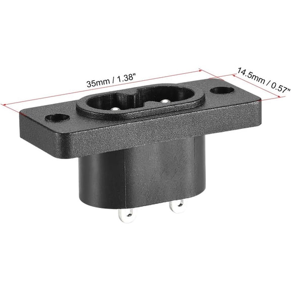 GHRTGR-C8 Panel Mount Plug Adapter AC 250V 2.5A 2 Pins IEC Inlet Module Plug Power Connector Socket Straight with 2 Wire