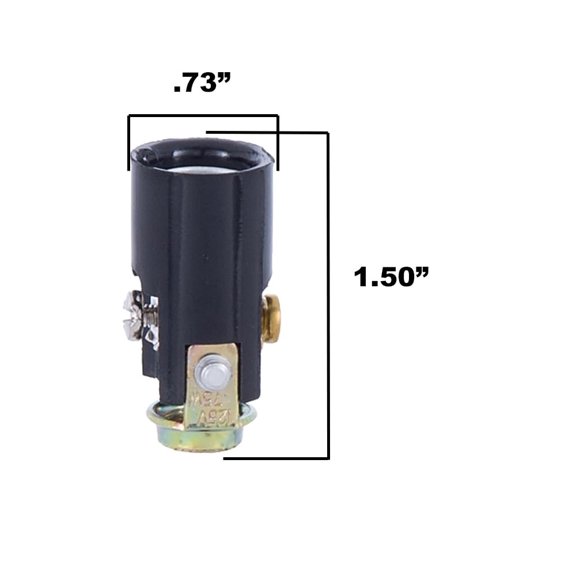 GHRTGR- Candelabra Base, Candle Socket with 1/8 IP Hickey, 1-1/2 Inch Overall Height, 6 Pack