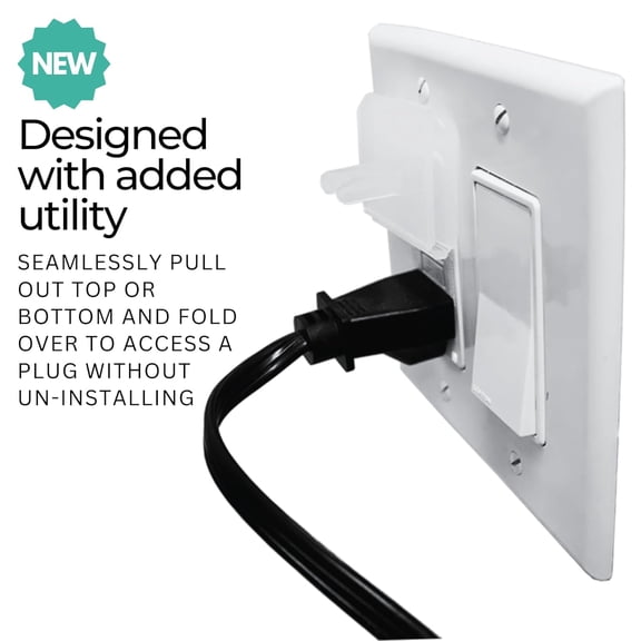 GHRTGR-Clear Double Outlet Covers Baby Proofing (10 Pack, 20 Sockets) | Baby Proof Plug Covers for Electrical Outlets | Safe & Secure Baby Safety Products | Childproof Socket Covers Protect Toddlers