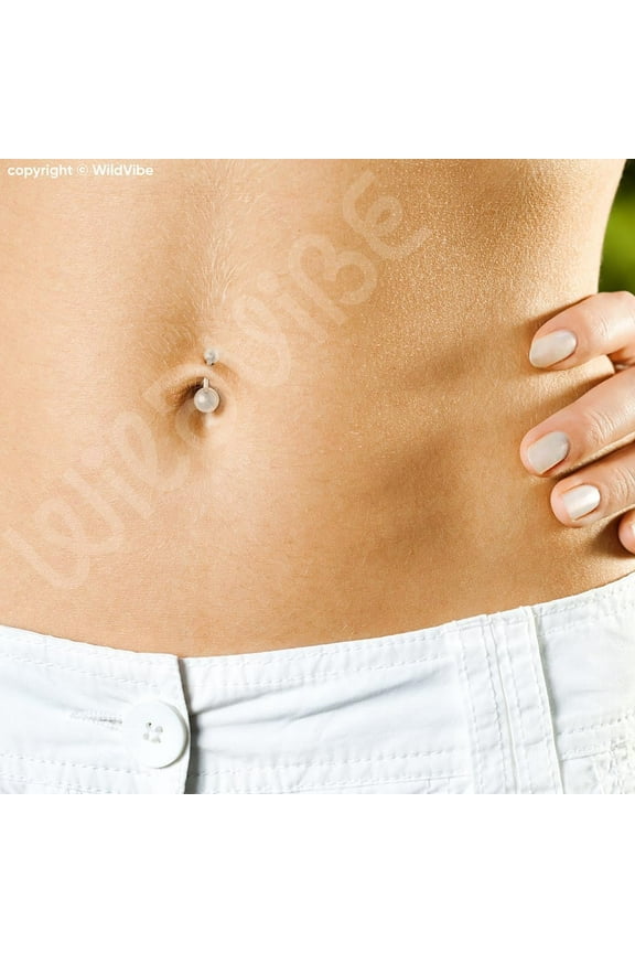 GHRTGR-Clear Plastic Belly Button Rings for Sports - Invisible 14g Piercing Retainers - Hypoallergenic Navel Jewelry Bioflex 8pc Pack for Women