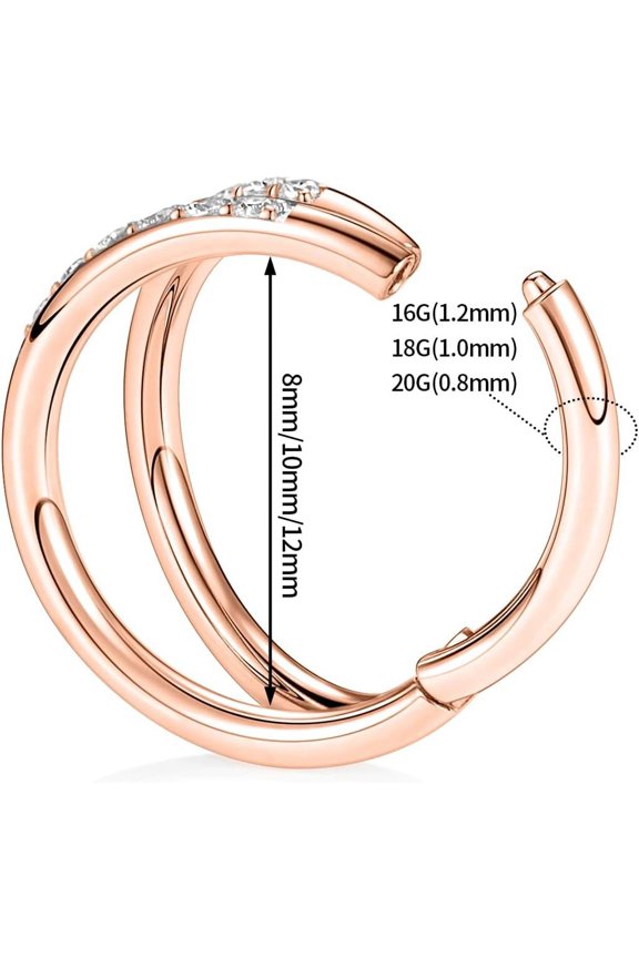 GHRTGR-Conch Piercing Jewelry Septum Jewelry Nose Ring Hoop 20G 18G 16G 14G 12G 10G 316L Surgical Steel Hinged Segment Ring Hoop Helix Daith Rook Tragus Cartilage Piercing Jewelry