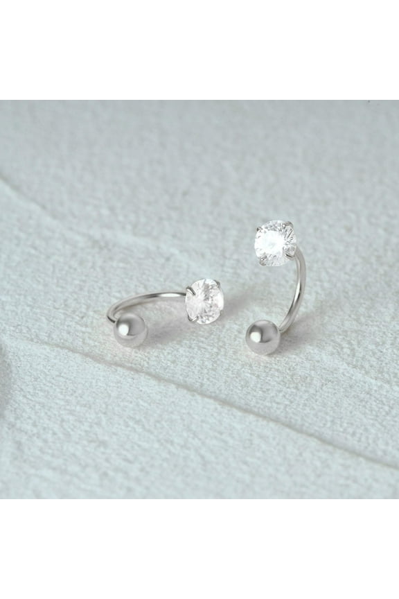 GHRTGR-Daith Rook Earrings Sterling Silver Cartilage Earring Stud Tragus Piercing Eyebrow Rings Petite Belly Ring Curved Barbell Body Piercing 5/16''
