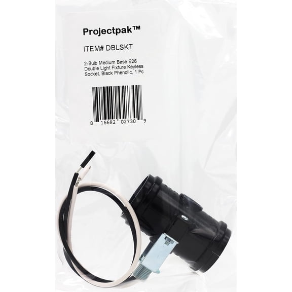 GHRTGR-Double Bulb Socket, 2-Light Twin Cluster Socket, Incandescent Lampholder, Medium Base E26 Phenolic Double Light Socket, with 1/8 IP Bracket, Wire Leads