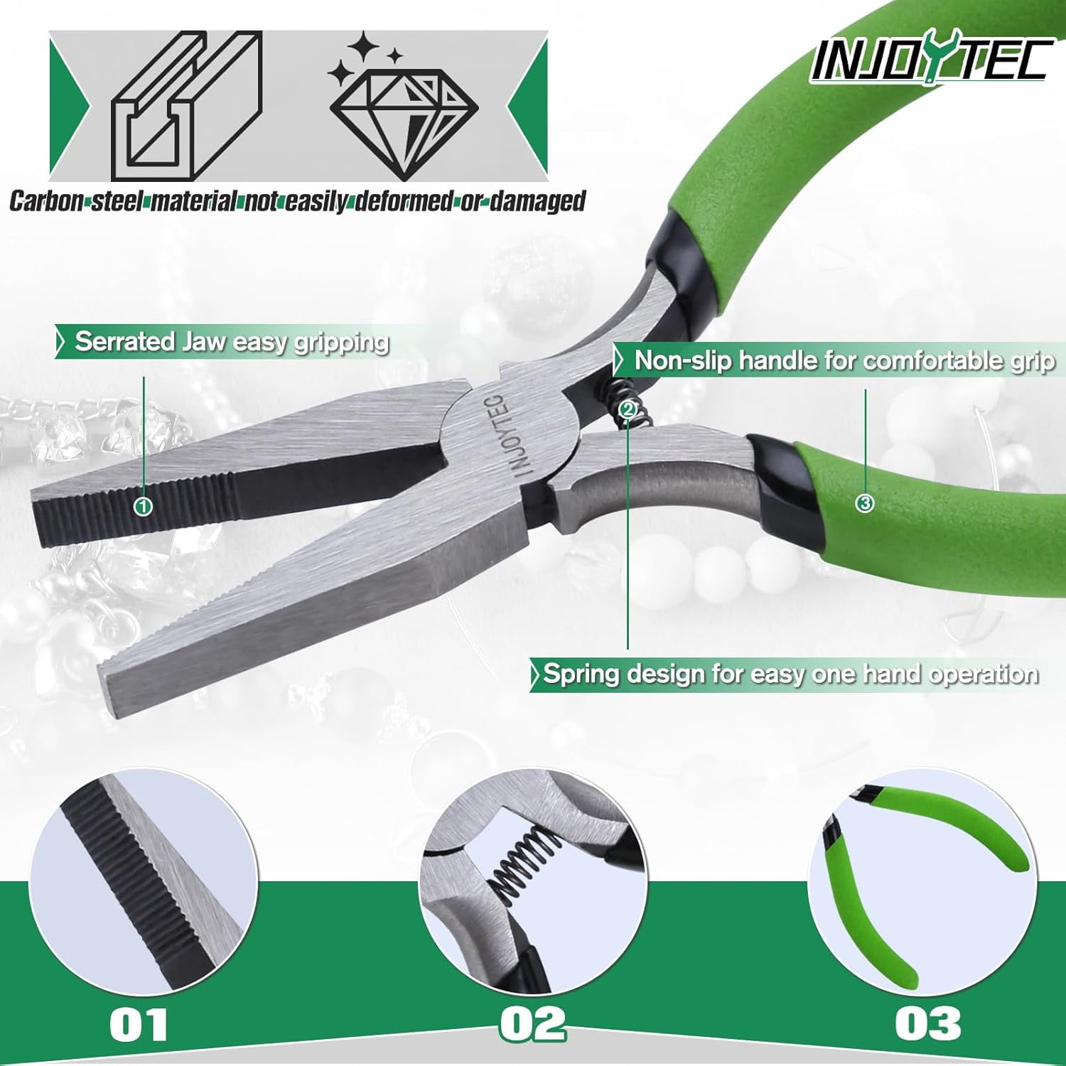 7 Inches Long Flat Nose Pliers Smooth Jaw Duckbill Pliers 7-Inch