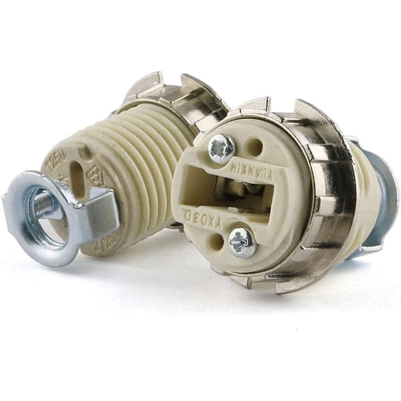 GHRTGR-G9 Ceramic Lamp Holder 2PCS G-9 Halogen Light Bulb Base Socket (Total Height 35mm)