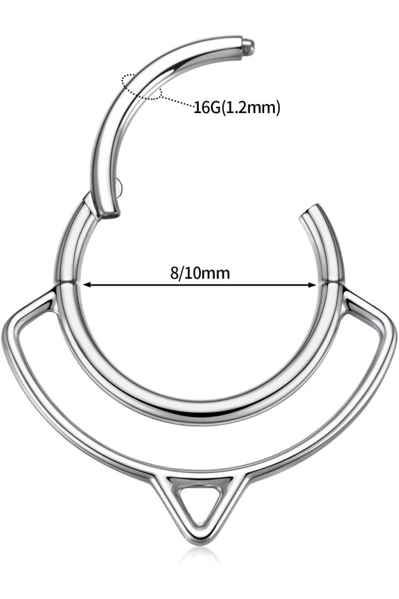 GHRTGR-Helix Rook Earrings Double Open Stack Sleeper Earring 316L Surgical Steel 16G 7mm 8mm 10mm CZ Daith Cartilage Tragus Piercing Jewelry Septum Clicker