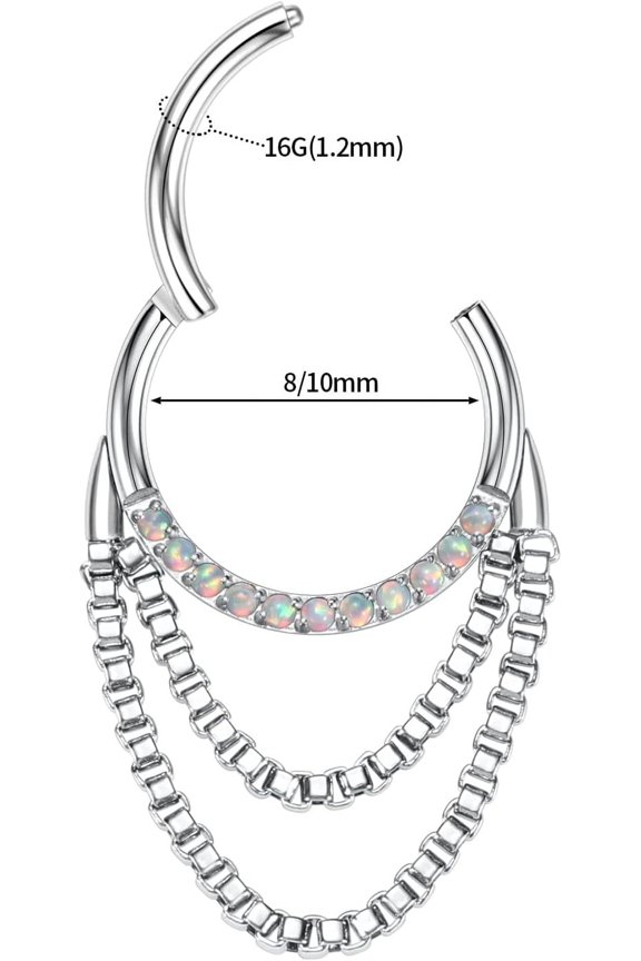 GHRTGR-Helix Rook Earrings Double Open Stack Sleeper Earring 316L Surgical Steel 16G 7mm 8mm 10mm CZ Daith Cartilage Tragus Piercing Jewelry Septum Clicker