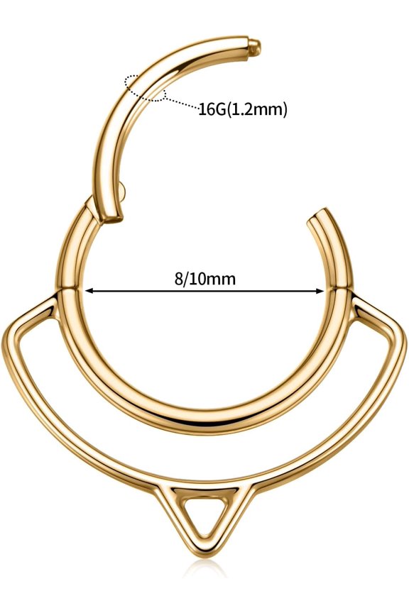 GHRTGR-Helix Rook Earrings Double Open Stack Sleeper Earring 316L Surgical Steel 16G 7mm 8mm 10mm CZ Daith Cartilage Tragus Piercing Jewelry Septum Clicker