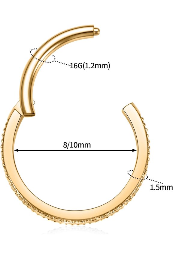 GHRTGR-Helix Rook Lobe Earrings 16G 8mm 10mm 316L Surgical Steel 3Pcs Double Triple Open Stack Sleeper Earring Daith Cartilage Tragus Piercing Jewelry Septum Clicker