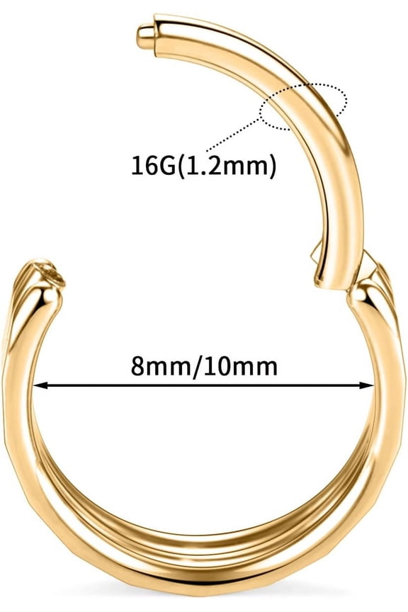 GHRTGR-Helix Rook Lobe Earrings 16G 8mm 10mm 316L Surgical Steel 3Pcs Double Triple Open Stack Sleeper Earring Daith Cartilage Tragus Piercing Jewelry Septum Clicker