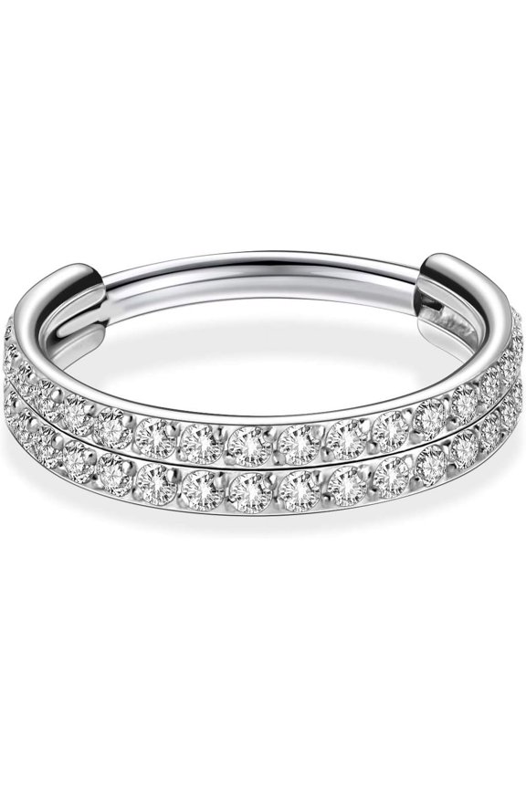 GHRTGR-Helix Rook Lobe Earrings 16G 8mm 10mm 316L Surgical Steel 3Pcs Double Triple Open Stack Sleeper Earring Daith Cartilage Tragus Piercing Jewelry Septum Clicker