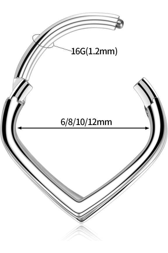 GHRTGR-Helix Rook Lobe Earrings 16G 8mm 10mm 316L Surgical Steel 3Pcs Double Triple Open Stack Sleeper Earring Daith Cartilage Tragus Piercing Jewelry Septum Clicker