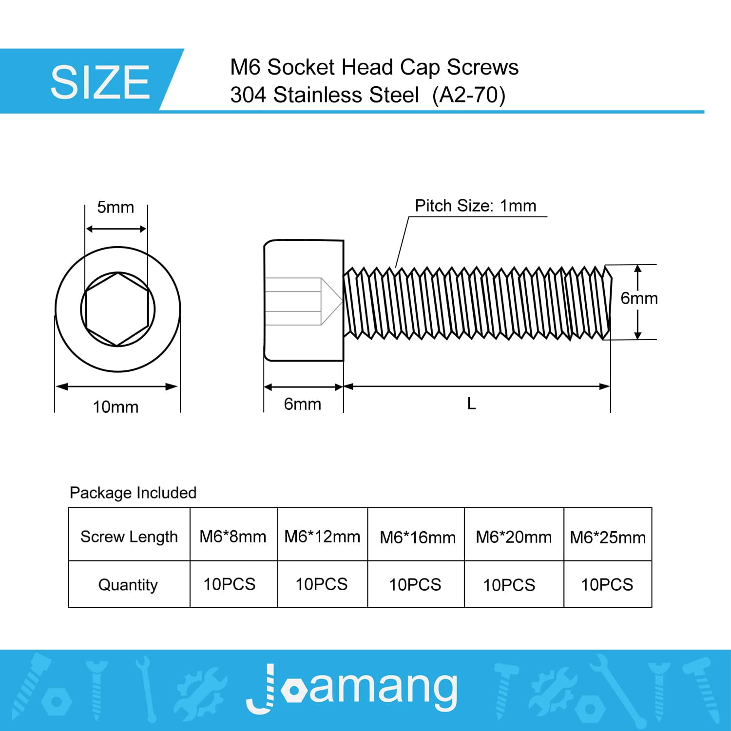 100 PCS M4-0.7 X 12mm Hex Socket Head Cap Screws - Stainless Steel 304 Allen Bolts Fully Threaded