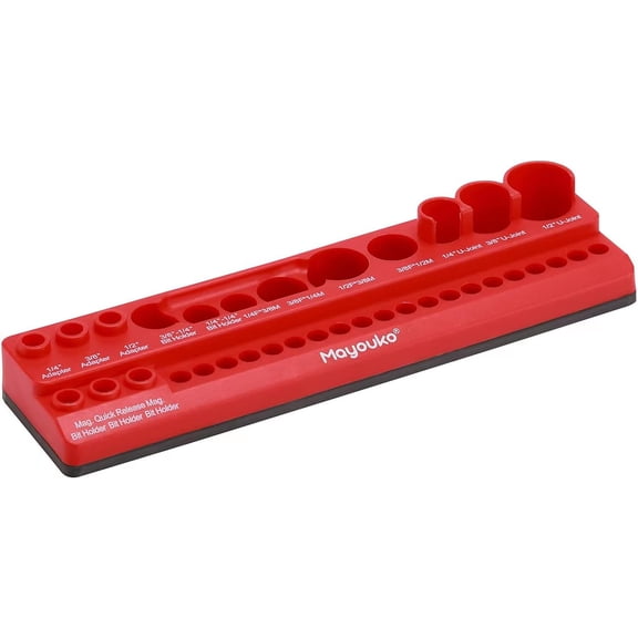 GHRTGR-Magnetic Socket Accessory Holder Organizer, Magnetic Bits Tray, Holds Socket Adapter, Universal Joint, Drill Bits, Bit Holder, Accessory Not Included