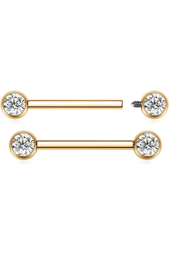 GHRTGR-Nipple Rings Nipple Piercing Tongue Rings Nipple Bar G23 Titanium 14G Internally Threaded Straight Barbells Bridge Piercing Jewelry Tongue Piercing Jewelry 12mm-20mm