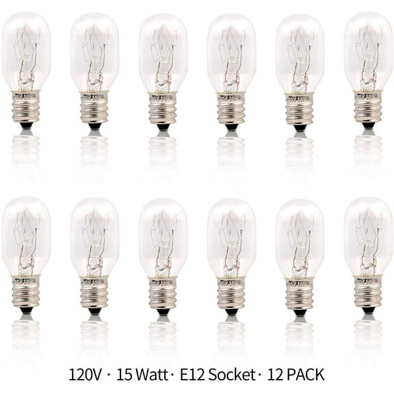 GHRTGR-Original Replacement Long Lasting 15 Watt Dimmable E12 Socket Warm White Household Salt Lamp Bulb Candle Warmers - Value Pack of 12
