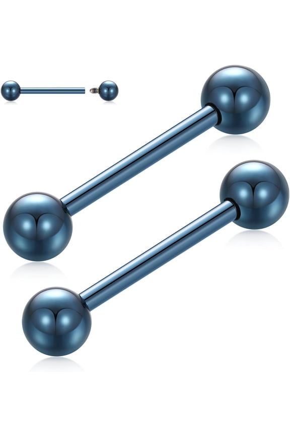 GHRTGR-Pair 14G 16G G23 Solid Titanium Shield Nipple Rings Nipple Barbell Internally Threaded Nipple Jewelry Tongue Piercing Bridge Piercing Jewelry 12mm-18mm