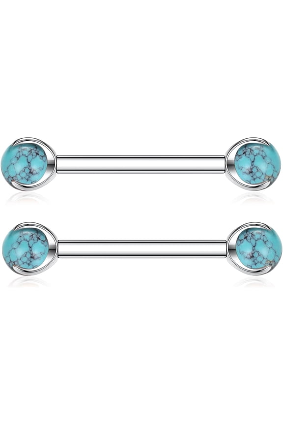 GHRTGR-Pair 14G 16G G23 Solid Titanium Shield Nipple Rings Nipple Barbell Internally Threaded Nipple Jewelry Tongue Piercing Bridge Piercing Jewelry 12mm-18mm