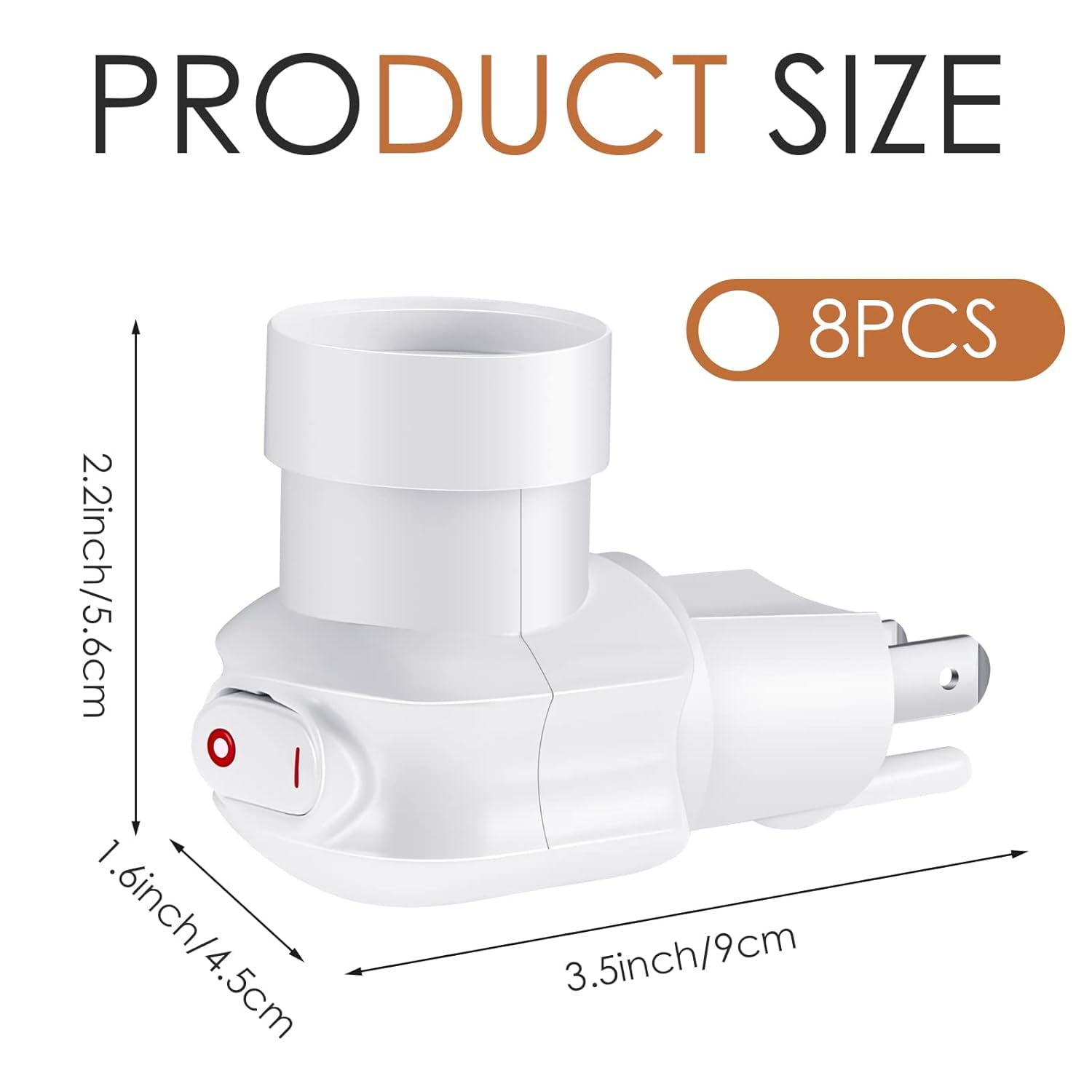 GHRTGR-Plug in Light Socket, Outlet to Light Socket Adapter 3 Prong 360 ...