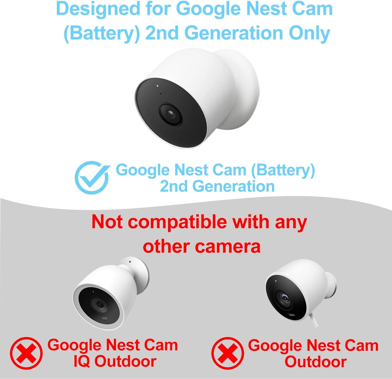 Nest Cam Power Cable 2-Pack Weatherproof Power Adapter For Google Nest Cam (2nd  Gen) - 6.5ft Outdoor Charging Cable Google Nest Wifi