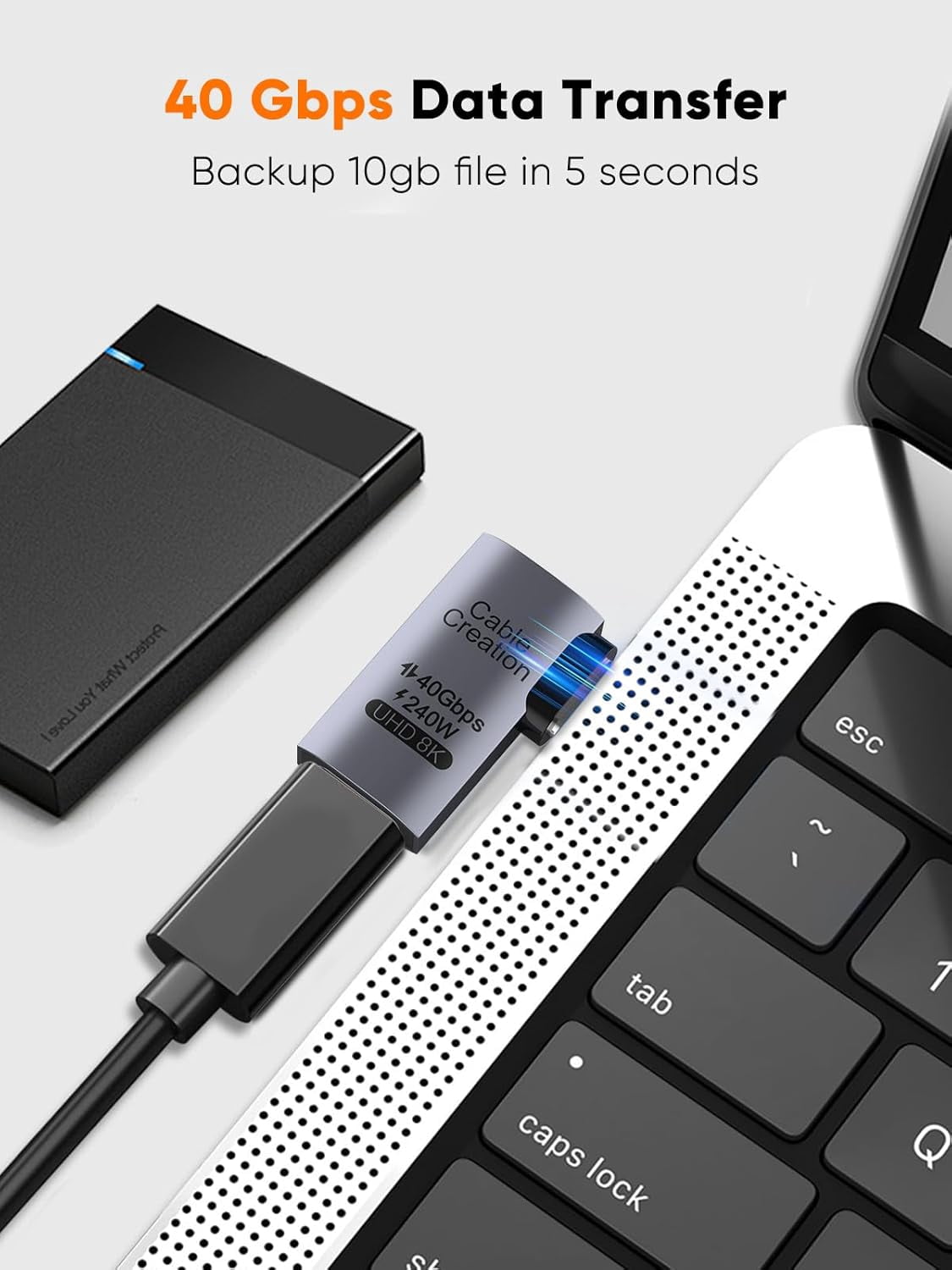 GHRTGR-Right Angle USB C Adapter 5 Pack, USB C Male to Female 90 Degree ...