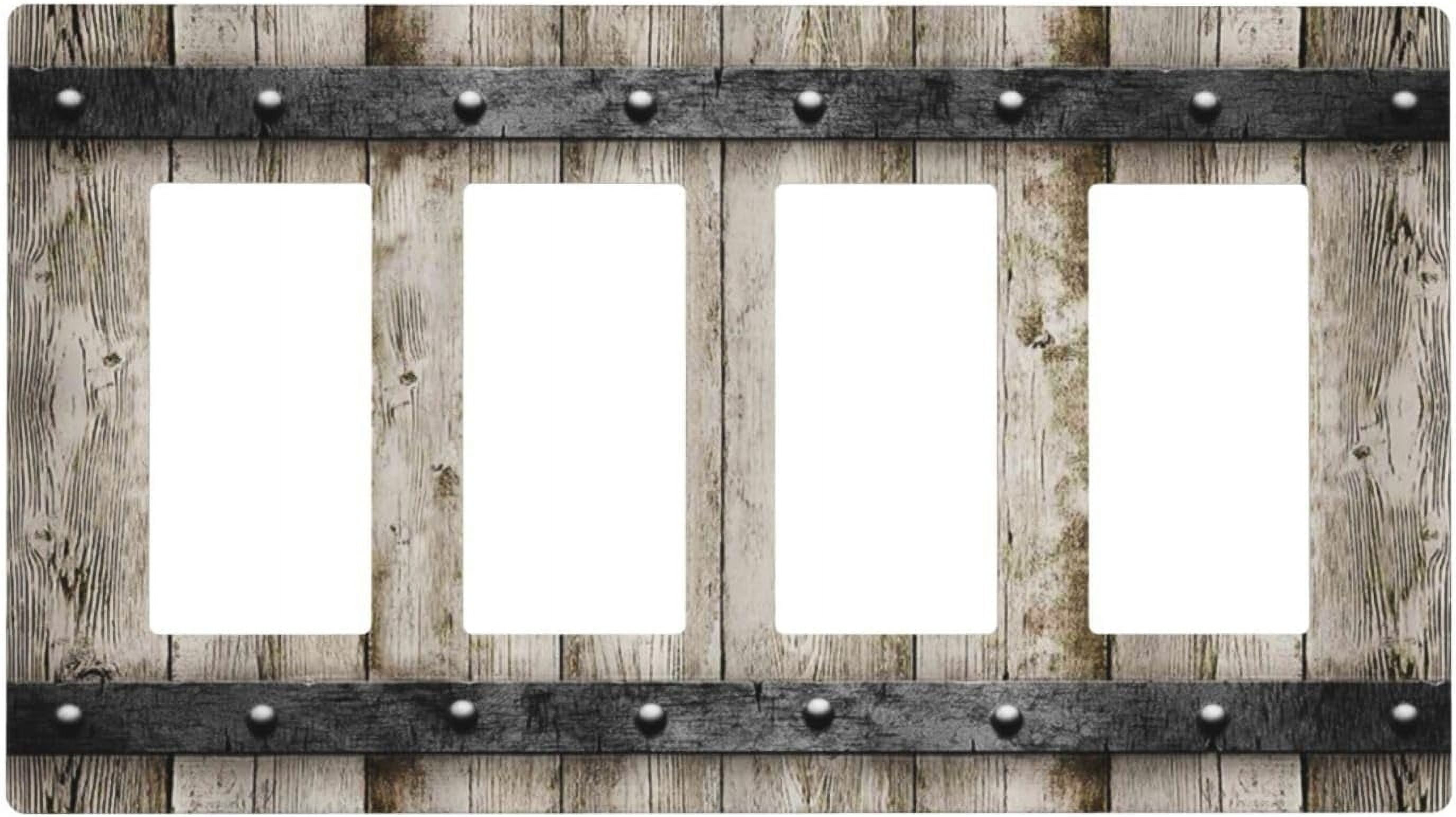 Art Plates 4-Gang Switch Cover - Lighthouse Of Michigan Design On Metal (8.19x4.5\")