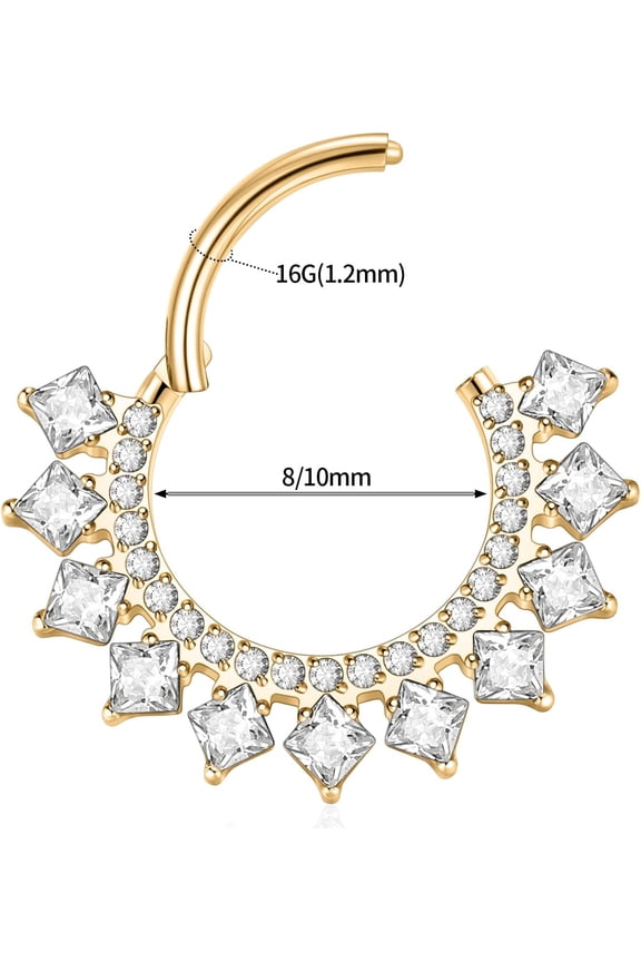 GHRTGR-Septum Jewelry 16G 316L Surgical Steel Septum Ring Nose Rings Hoops for Men Women Septum Piercing Jewelry Daith Earring Cartilage Tragus Rook Ear Lobe Piercing Jewerly