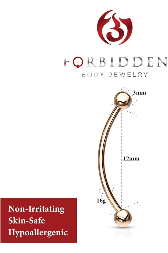 GHRTGR-Snake Eyes Piercing Jewelry Tongue, Conch, Belly Button or Eyebrow Rings for Women & Men, 16g Curved Barbell 3mm Solid Ball Ends Surgical Steel Piercing Silver, Choose Your Size