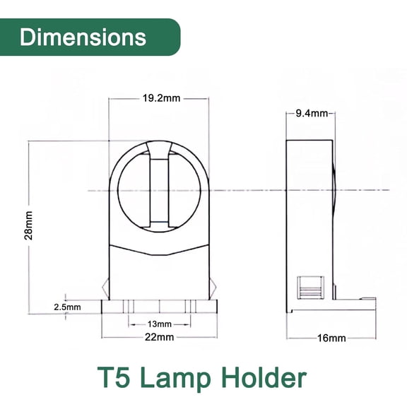 GHRTGR-T5 Fluorescent Lamp Holder,Tombstones for LED Lights,Fluorescent Lampholder,Fluorescent Lamp Socket,T5 Bi-Pin Lamp Holder Tube Accessory Lamp Aging Test,Lamp Socket Replacement,Pack of 24