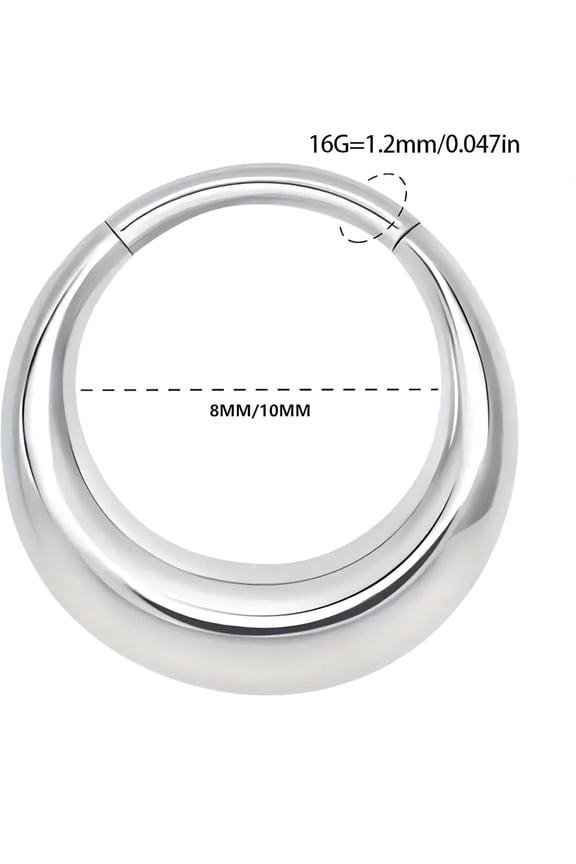 GHRTGR-Titanium Septum Rings, Nose Rings Hoops for Women, Segment Nose Rings 16G 8mm/10mm Hypoallergenic Cartilage Conch Helix Rook Hoop Earrings