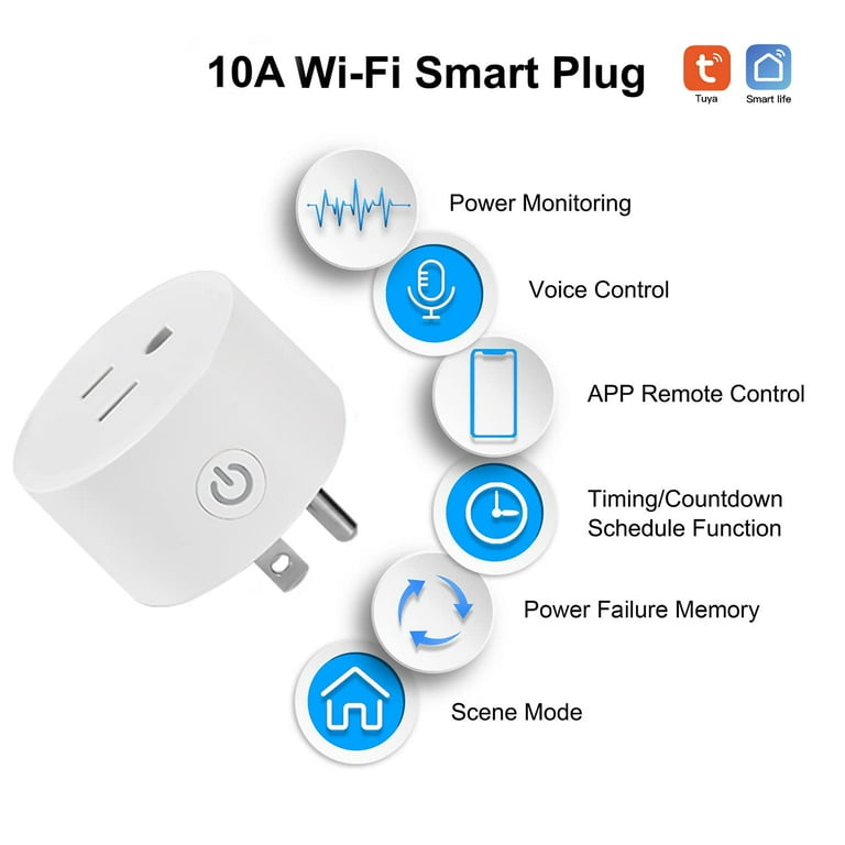 GHRTGR-Tuya WiFi Smart Plug Works with Alexa Google Assistant
