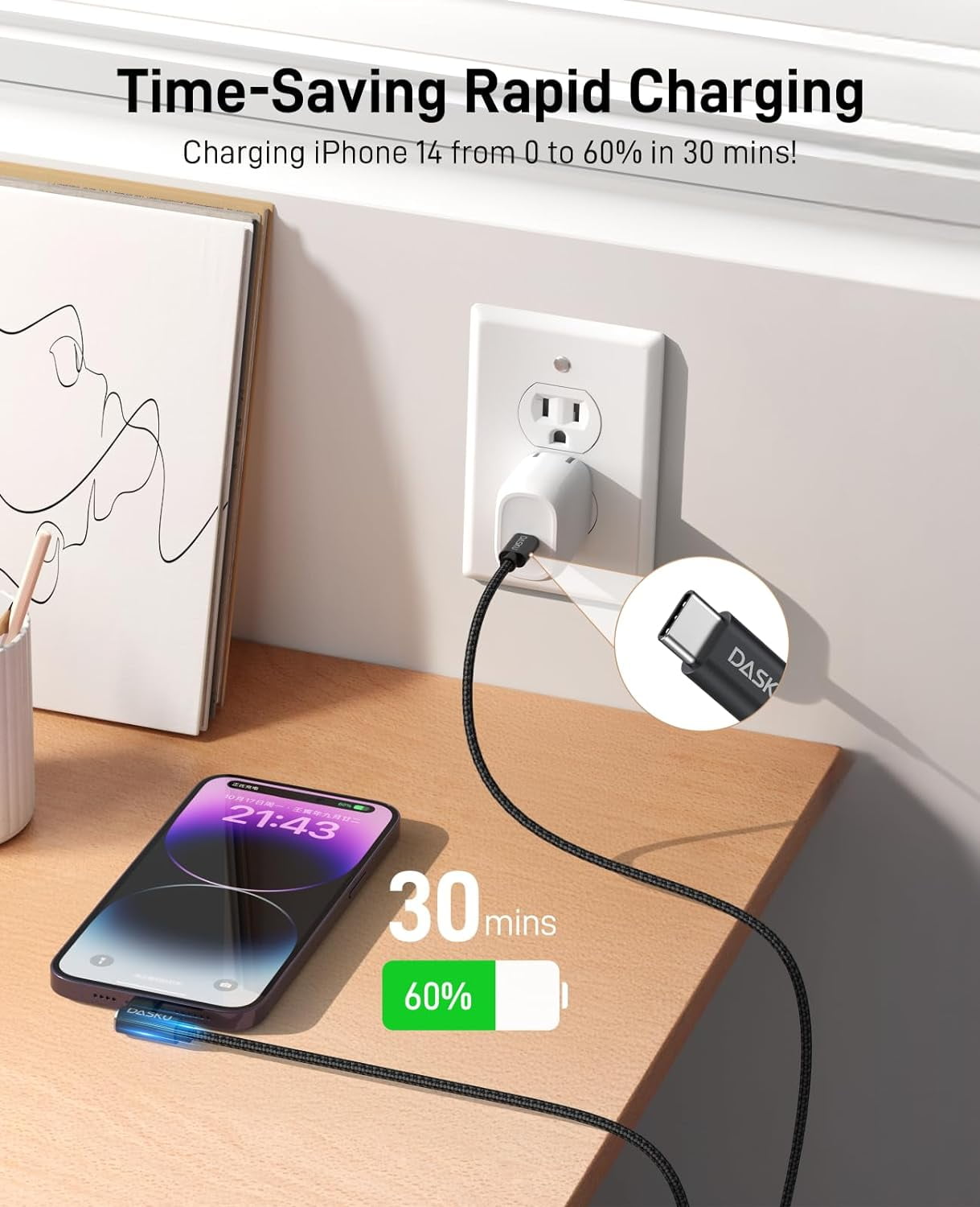 GHRTGR-USB C to Lightning Cable [Apple MFi Certified] iPhone Charger ...