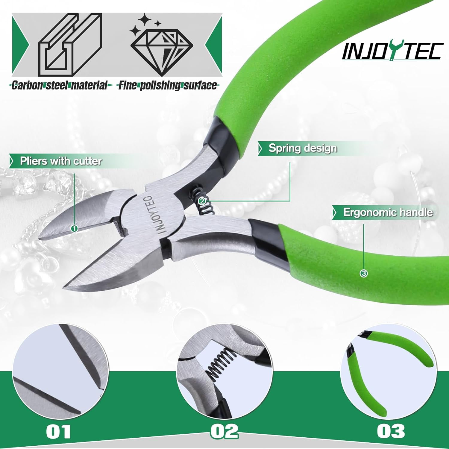 Side Cutting Pliers 5'' | Schmitz 3401HS22 | Tungsten-Carbide Tipped | Schmitz 3401HS22 | Oval Head With Bevel | ESD - Dissipative | Hightech Tool For