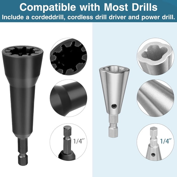 GHRTGR-Wire Nut Twister and Twisting Tool - 1/4" Chuck, Spin Twist Wire Connector Socket,Wire Stripping and Twisting Tool,Wire Nut Twiter for Drill