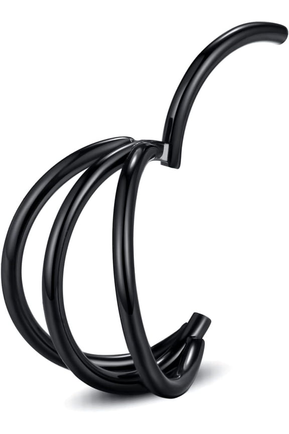 GHRTGR-YROGCU Nose Ring Lip Septum Earring-Clicker: Double/Triple Ring Open Stacked Ring 14G/16G/18G/20G 6mm/8mm/10mm/12mm 316L Surgical Steel Sleeper Earring Helix Rook Conch Cartilage Daith Tragus