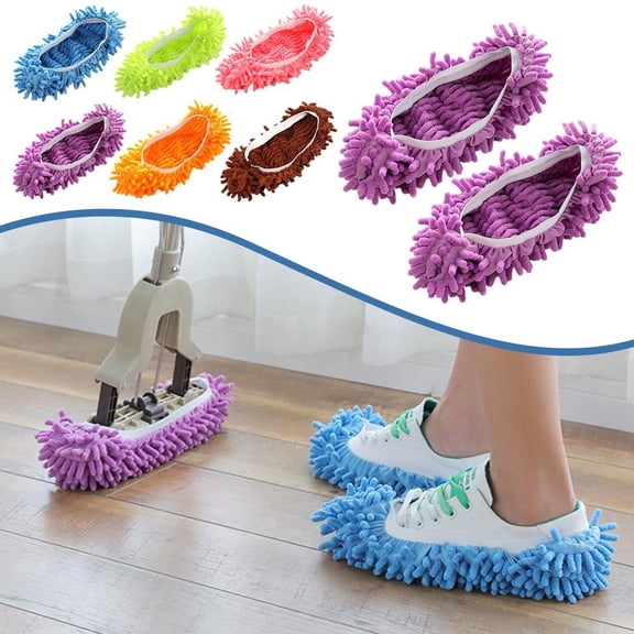 GHRYTY Mop Slippers Shoes1 Pair Microfiber Cleaning Mop SlippersMop Slippers for Floor CleaningWashable Reusable Microfiber Foot SocksFloor Cleaning Mop Tool Shoe Cover