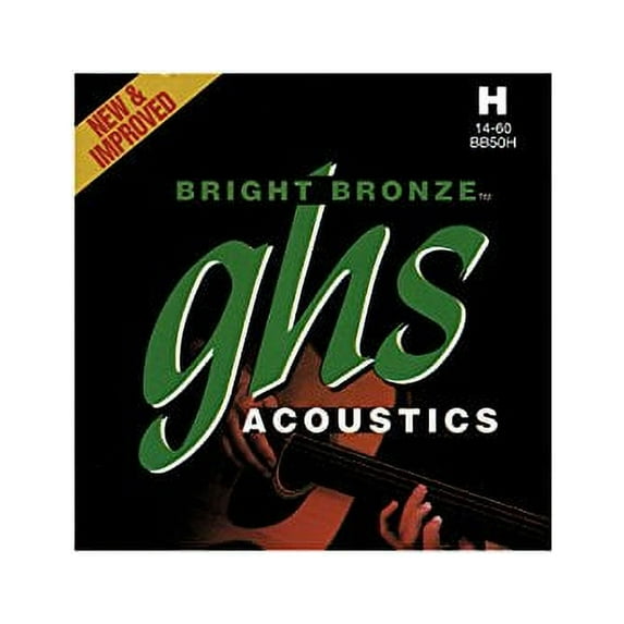 ghs bb50h heavy bright bronze acoustic guitar strings (14-60)
