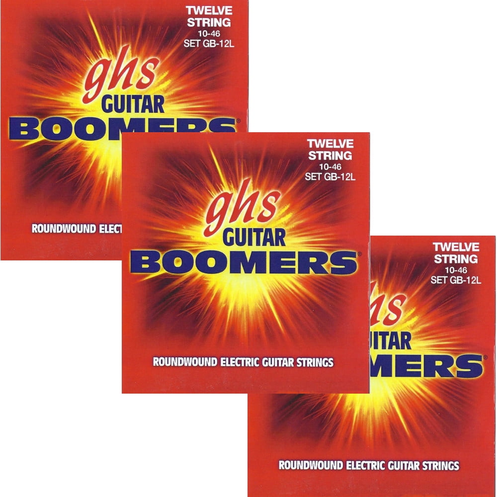 GHS Boomers Guitar Strings 3-Pack 12-String Electric Light Roundwound 10-46